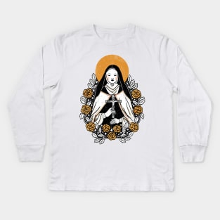 St. Therese of the Child Jesus - Catholic Saints Kids Long Sleeve T-Shirt